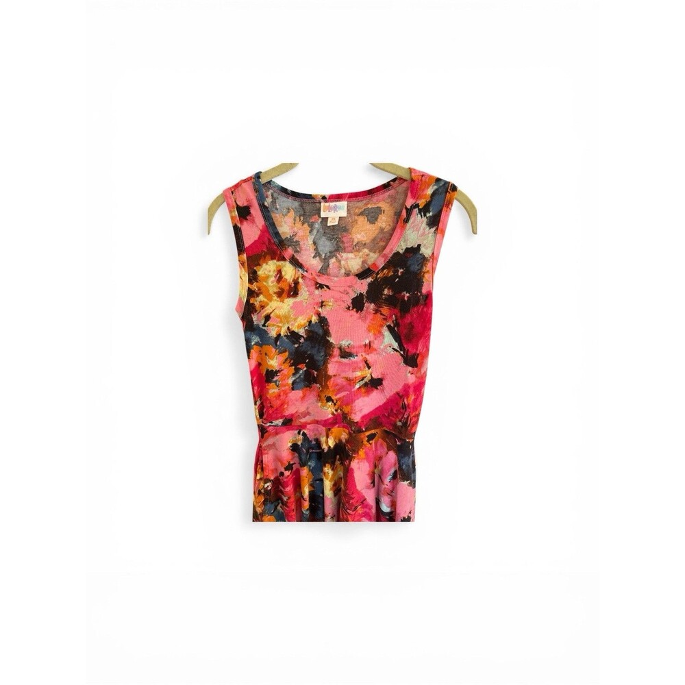 LuLaRoe Women's Nicki Dress Floral Size XS Spring Summer Sleeveless Pockets - Picture 4 of 5